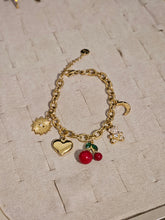 Bracelet breloque cerise